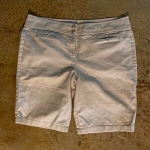 ANN Taylor plus‎ signature high rise tan chino Bermuda shorts